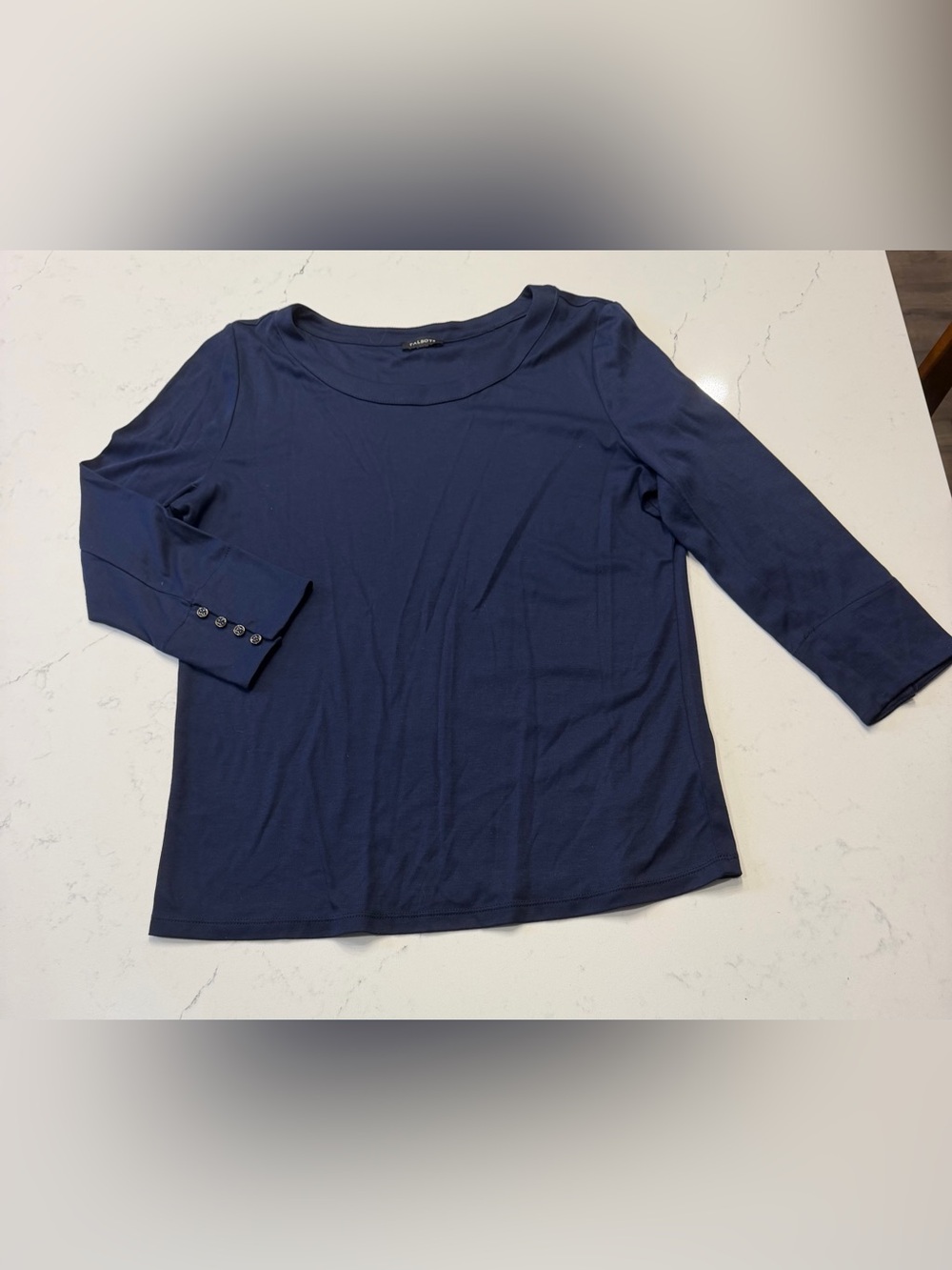 Talbots dark navy blue three-quarter sleeve top